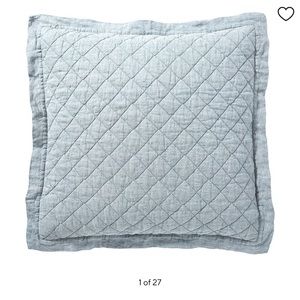 Pottery Barn Belgian Flax Linen Diamond Quilted Shams Two